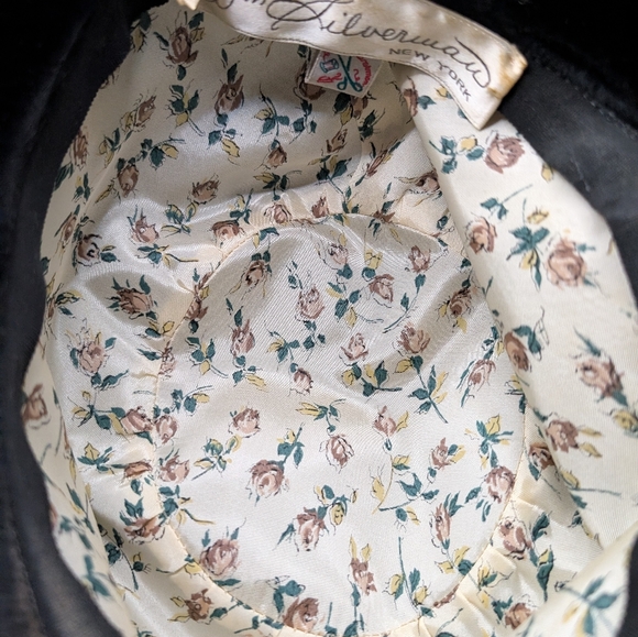 Vintage Black Velvet Hat with Floral Hat Lot main image 6